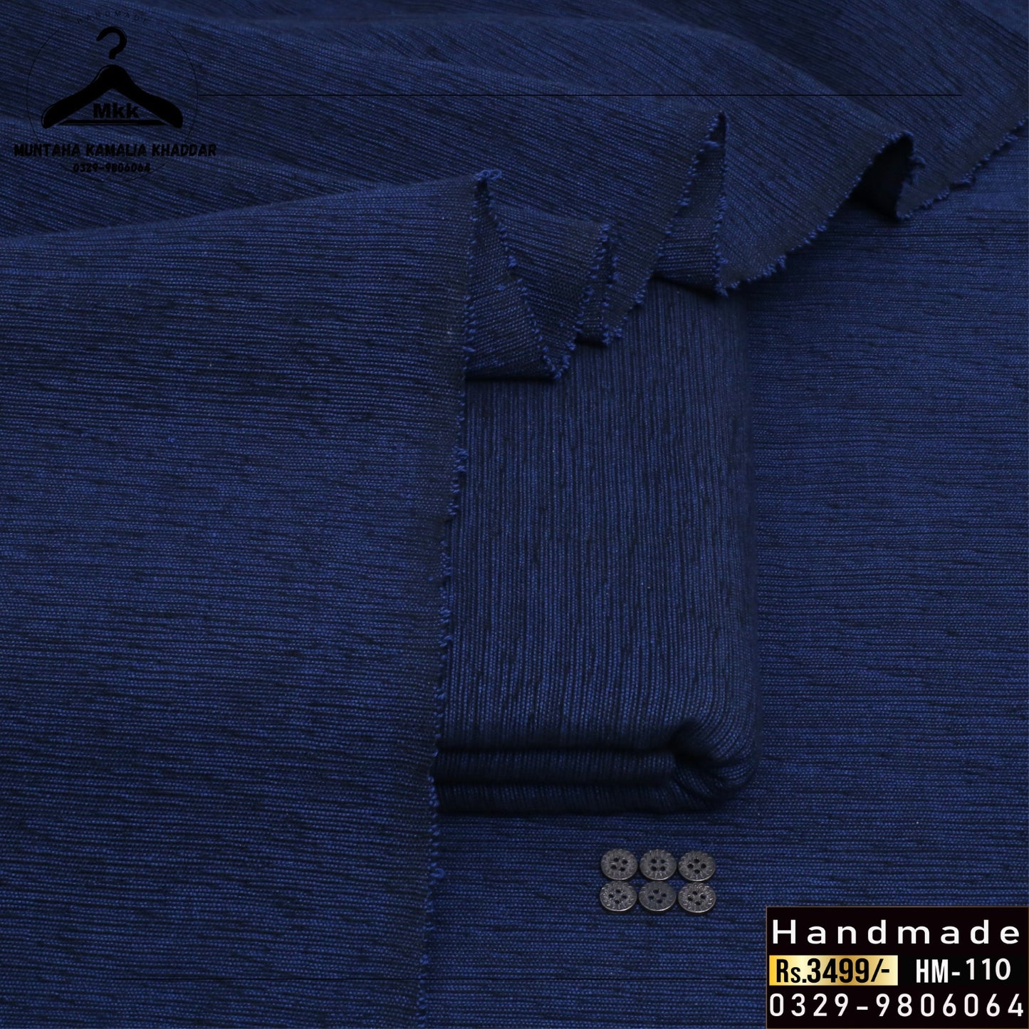 NAVY BLUE ELITE KAMALIA KHADDI KHADDAR SERIES