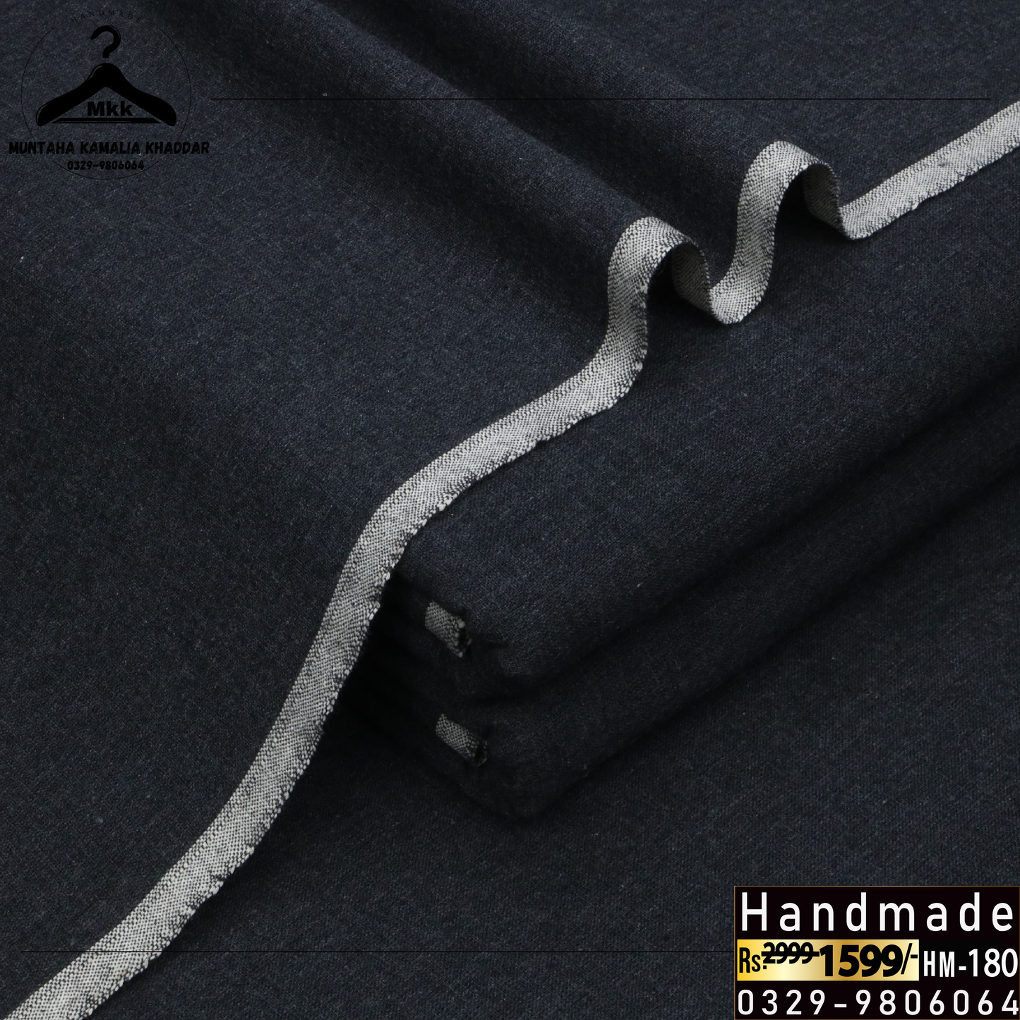 Off Black – Cool Gray Dyed Kamalia Khaddar