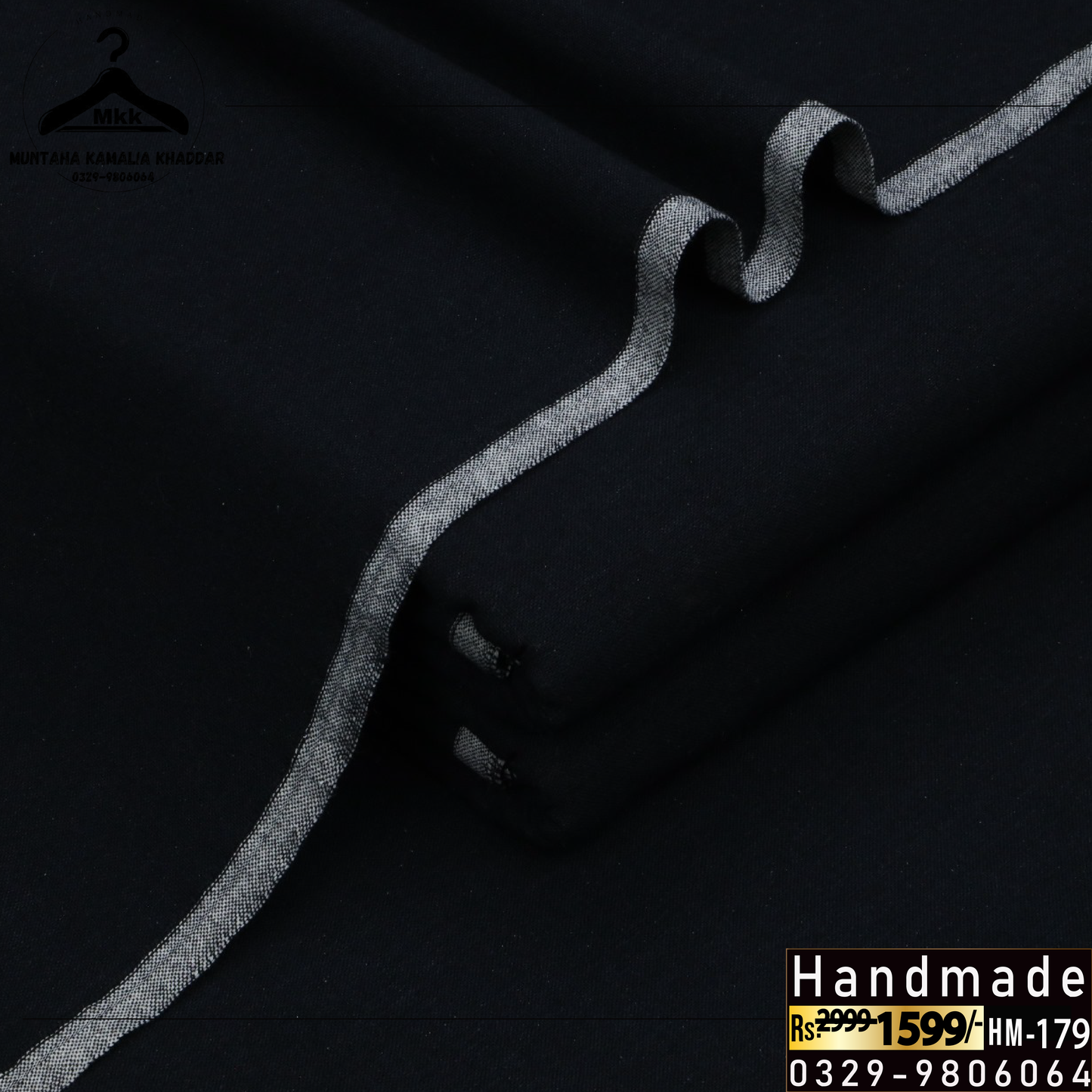 Black – Royal Gray Dyed Kamalia Khaddar