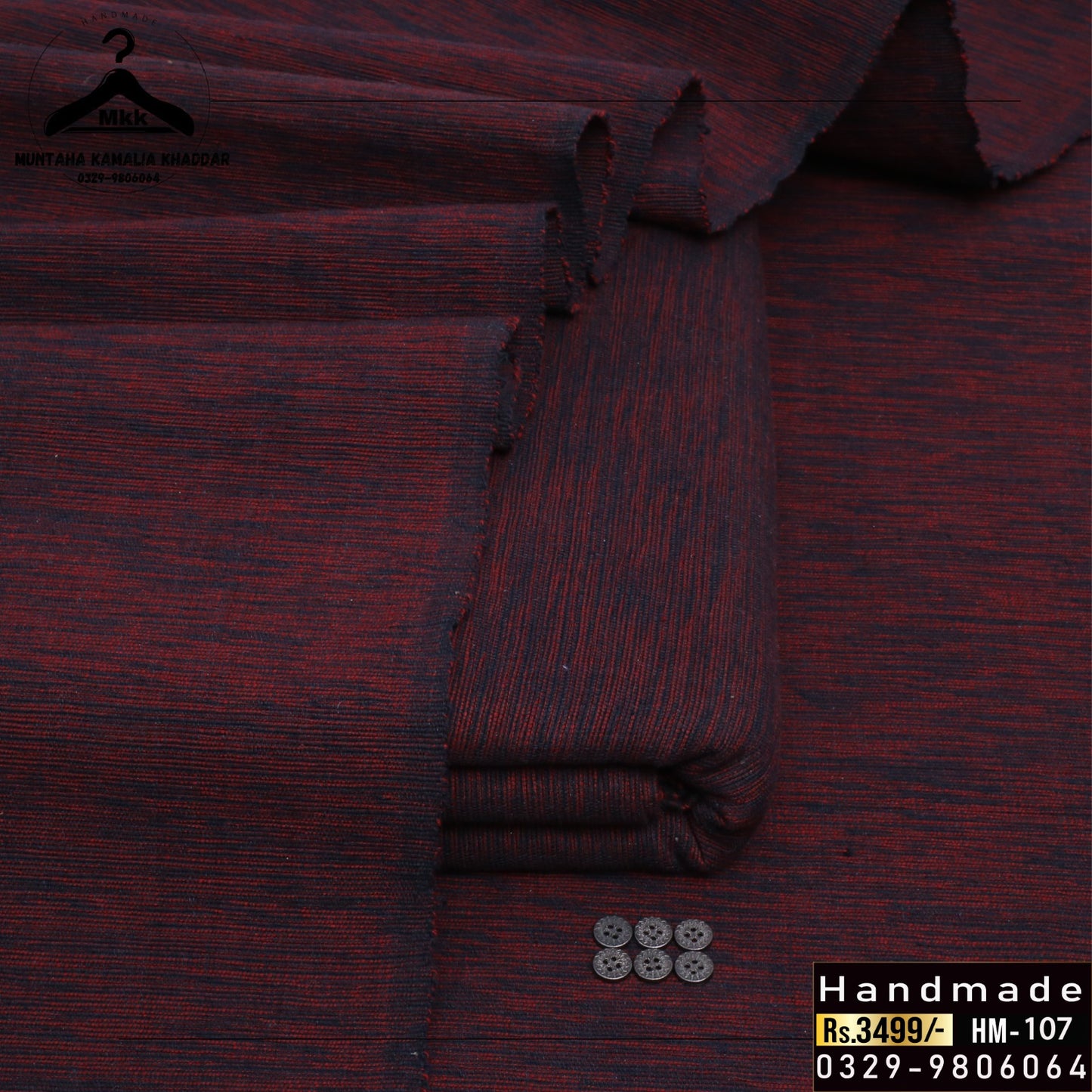 MAROON ROYAL KAMALIA KHADDI KHADDAR SIGNATURE LINE