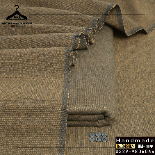 CAMEL BROWN HANDMADE KAMALIA KHADDI KHADDAR PREMIUM COLLECTION