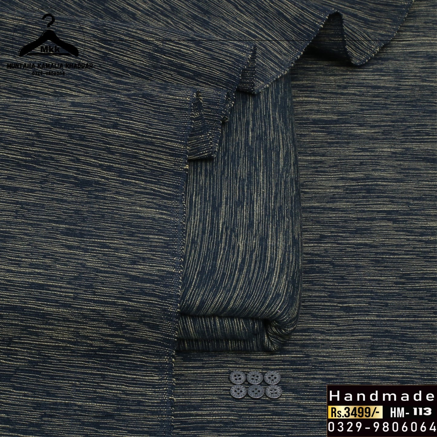 DARK GRAY HANDMADE KAMALIA KHADDI KHADDAR PREMIUM COLLECTION