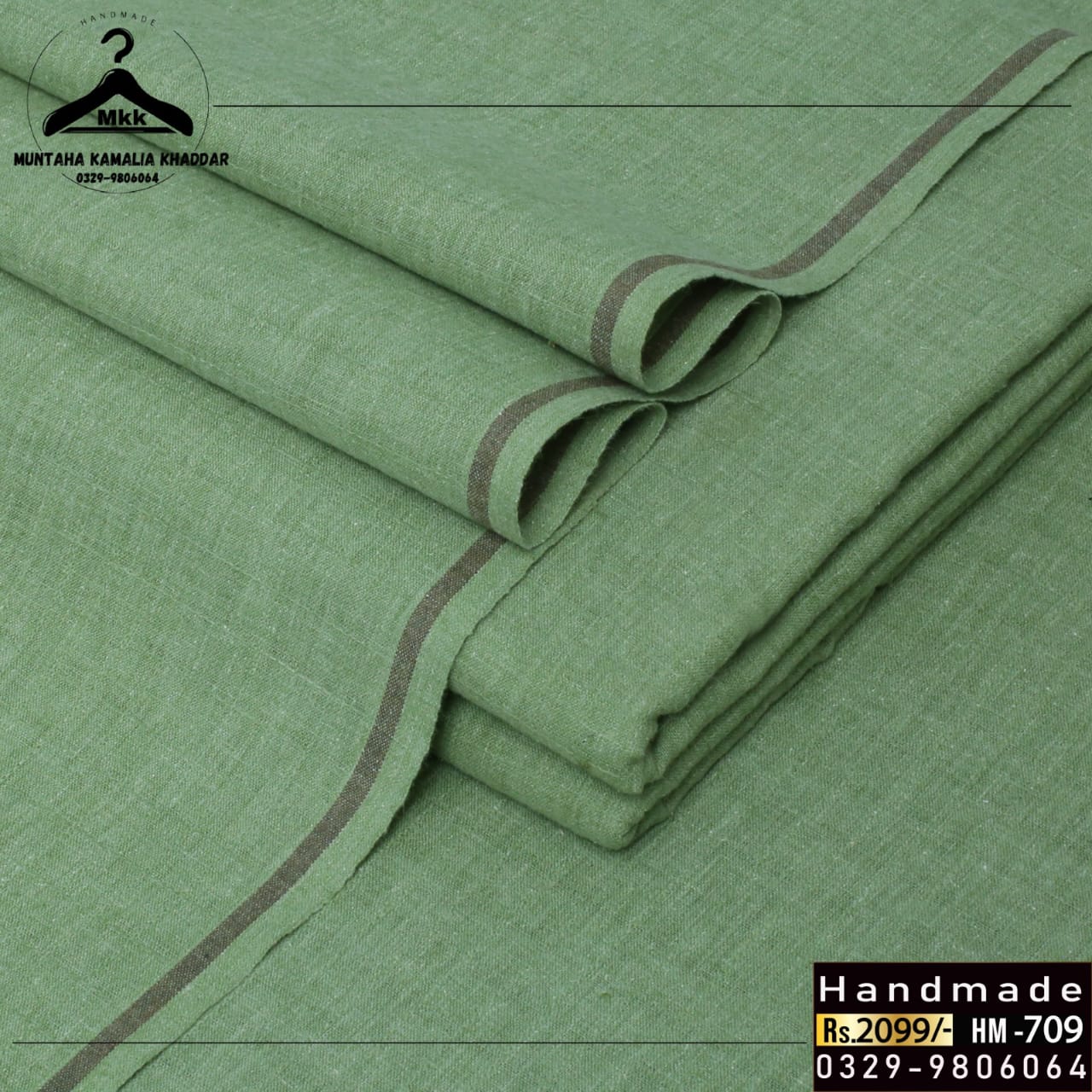 GREEN DARK SOFT CHECK KAMALIA KHADDAR FOR MINIMALIST FASHION