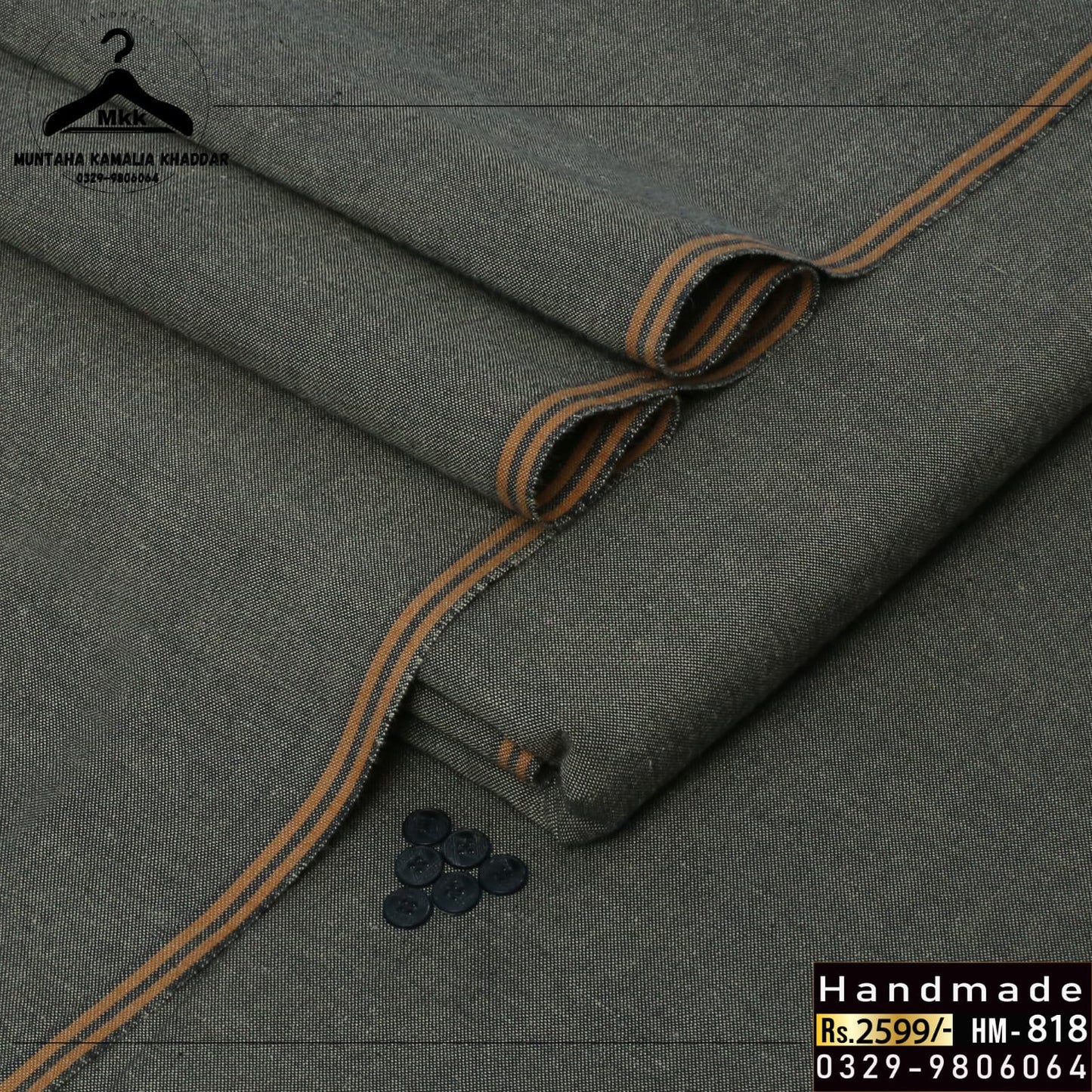 Dark Gray – Premium Kamalia Single Goli Cotton Fabric | Sophisticated, Comfortable & Durable